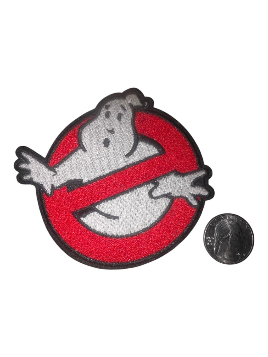 Ghostbusters Logo Embroidered Patch  Red  White